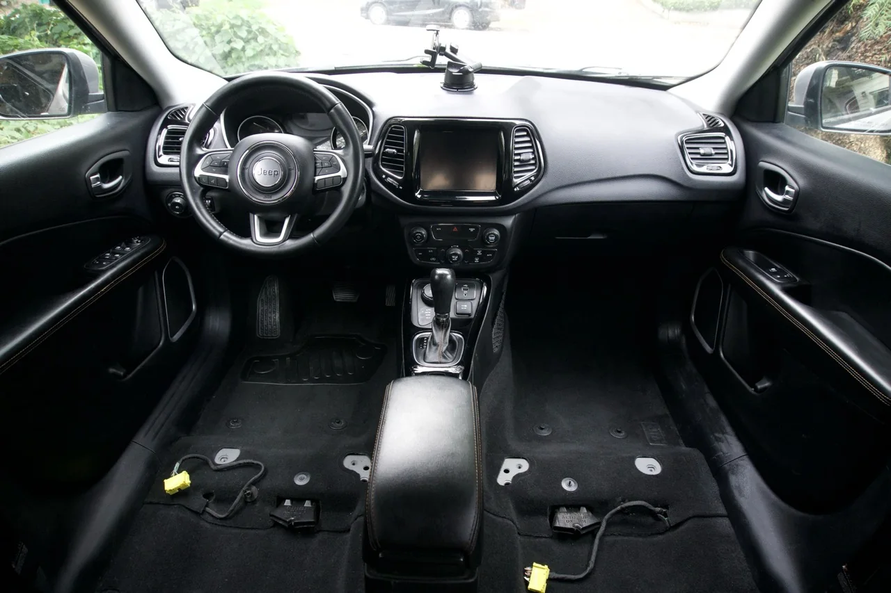 Clean black car interior